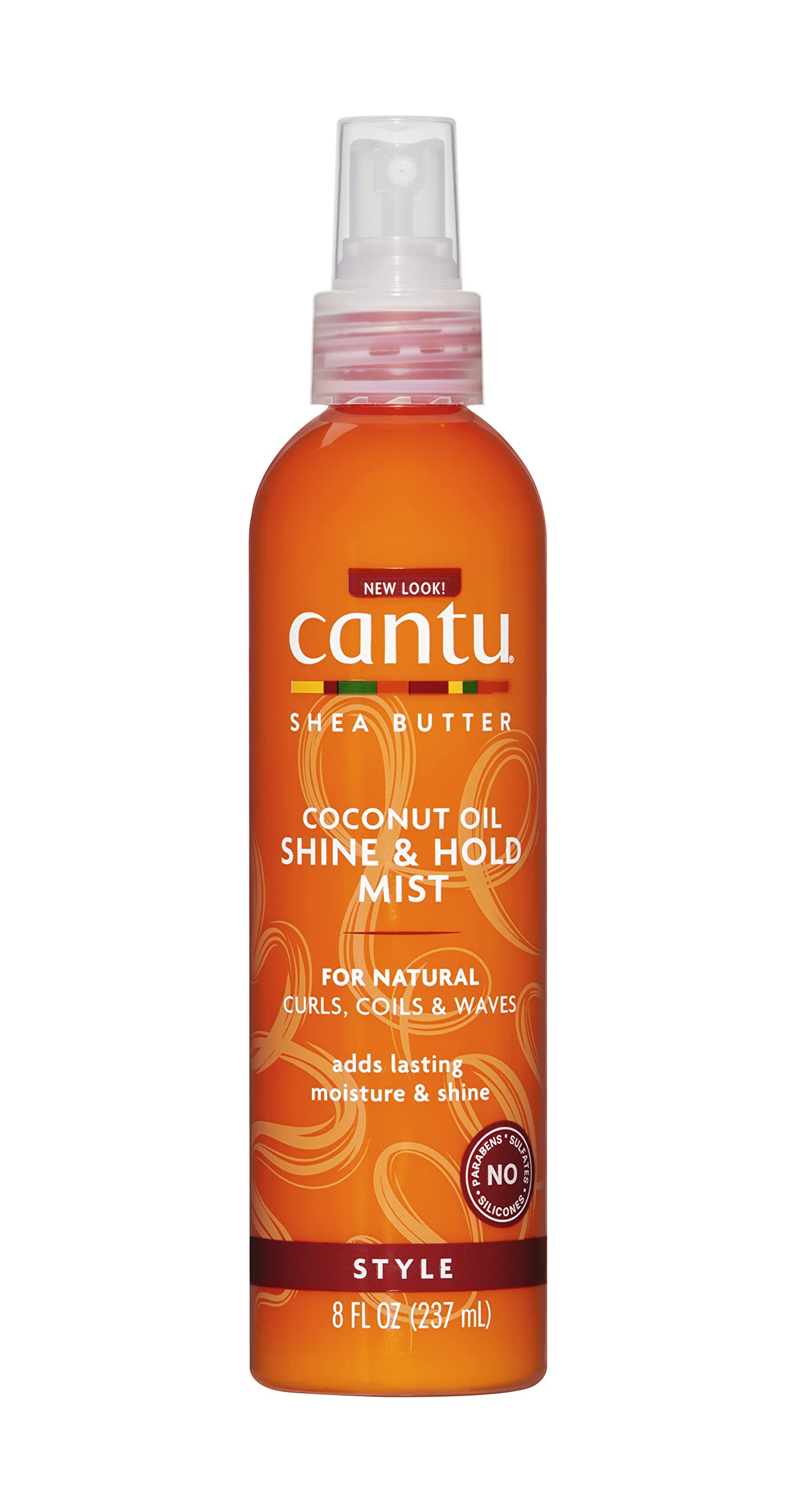 Cantu Shea Butter Coconut Oil Shine and Hold Mist, 8 Fluid Ounce (Pack of 3)