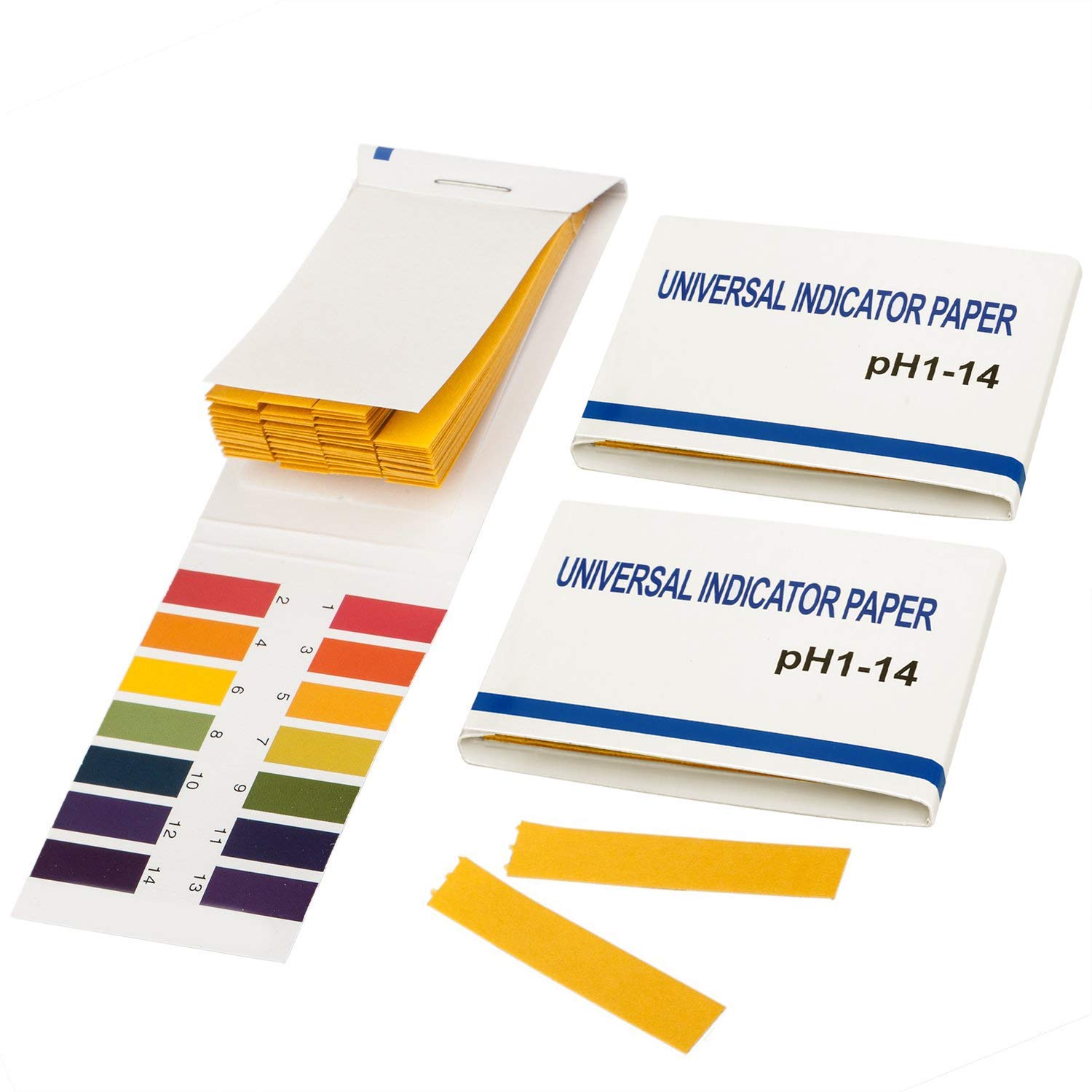 pizarra 2 Set 160 Strips 1-14 PH Litmus Paper Ph Strips Water Cosmetics Soil PH Paper Strips with Control Card