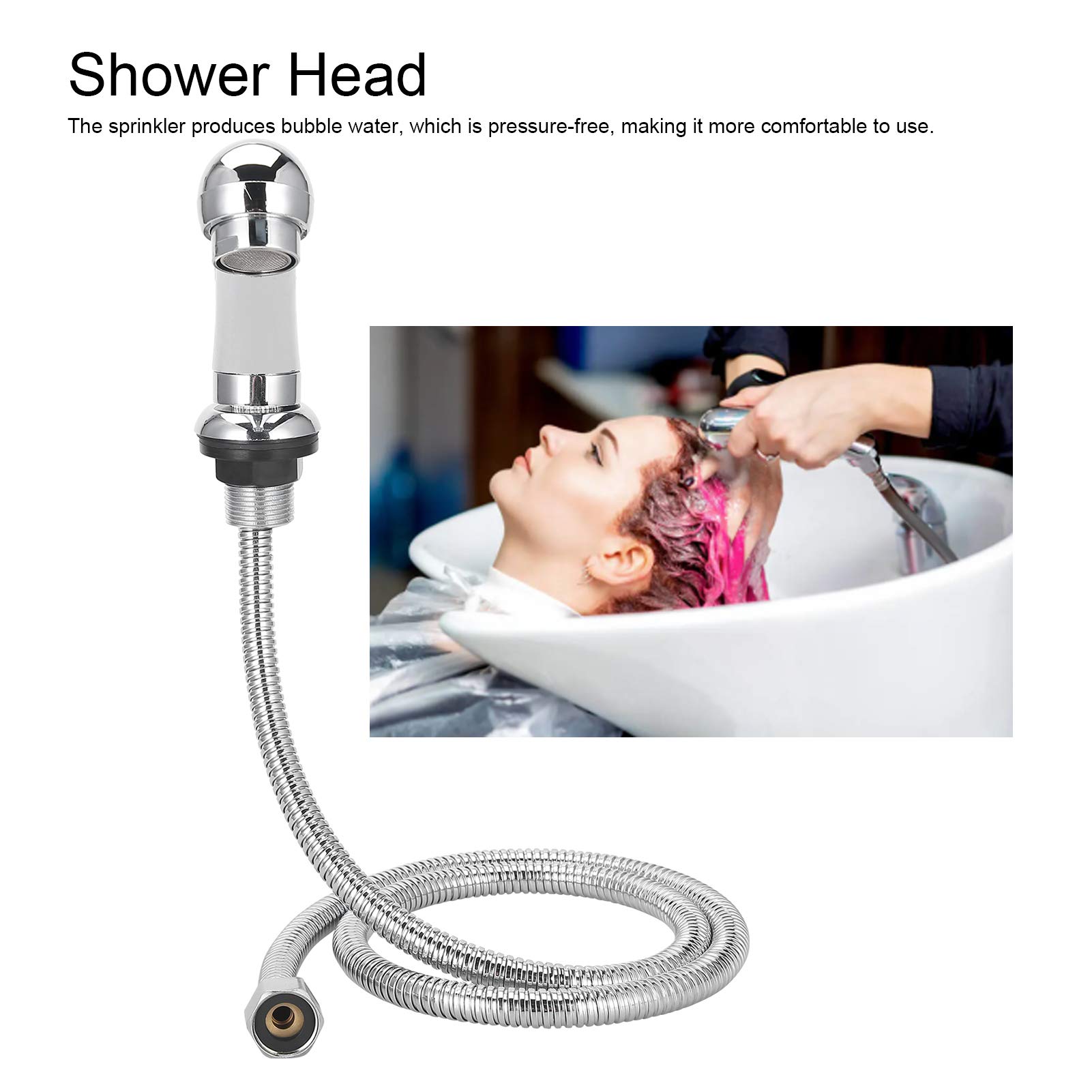 Portable Shampoo Spray Hose, Handheld Sprayer Head and Hose for Shampoo Bed Bowl or Backwash Unit, Sink Replacement Part for Salon, Barber Shop, Spa,