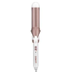 Conair Double Ceramic 1 1/2-Inch Curling Iron, 1 ½ inch Barrel Produces Soft Waves – for use on Medium and Long Hair (Pack of 2)