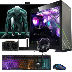 aurora max gaming tower pc- intel i5 12th gen, gtx 1660s 6gb 192bits, 16gb rgb ram, 256gb nvme, 2tb hdd, 27 inch 165hz monitor, rgb keyboard mouse, headphone, liquid cooling, webcam, win 11