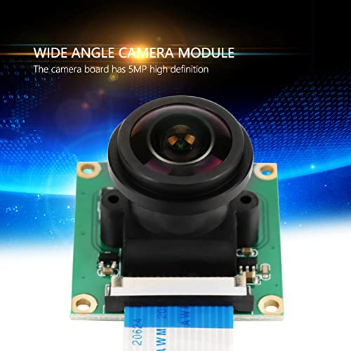 5 Megapixel OV5647 Sensor, HD Camera Module Board Wide Angle 175° for Raspberry Pi B 3/2 with Adjustable and Interchangeable Lens, 3.2 * 3.2 * 2.5cm