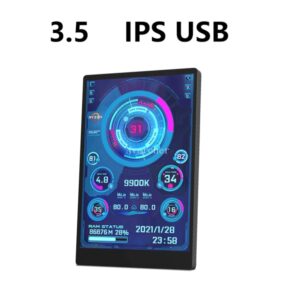 Lyzeous 3.5 Inch IPS USB Mini Screen AIDA64 PC CPU RAM HDD Data Monitor Computer Temperature Display Type-C Sub Screen