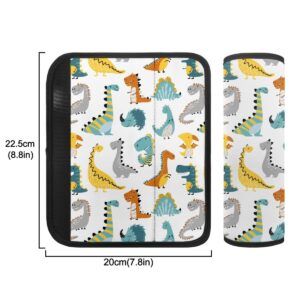 JooMeryer Baby Car Seat Neck Cover Toddler Kids Boys Cartoon Dinosaur Print Seat Belt Cover Shoulder Protectors Cushion Car Accessories,Cute Cartoon Dinosaur,OneSize