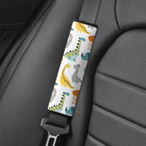 JooMeryer Baby Car Seat Neck Cover Toddler Kids Boys Cartoon Dinosaur Print Seat Belt Cover Shoulder Protectors Cushion Car Accessories,Cute Cartoon Dinosaur,OneSize