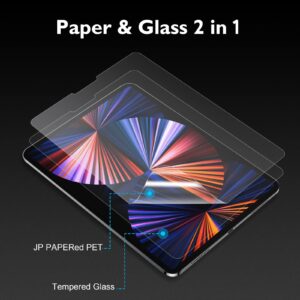 Esanik [2+2 Pack 9H Tempered Papered Glass Screen Protector for iPad Air 5 2022/Air 4 10.9 inch/iPad Pro 11 inch 2022 with Camera Len Protector & Install Frame, Anti Glare, Writing Like on Paper Film