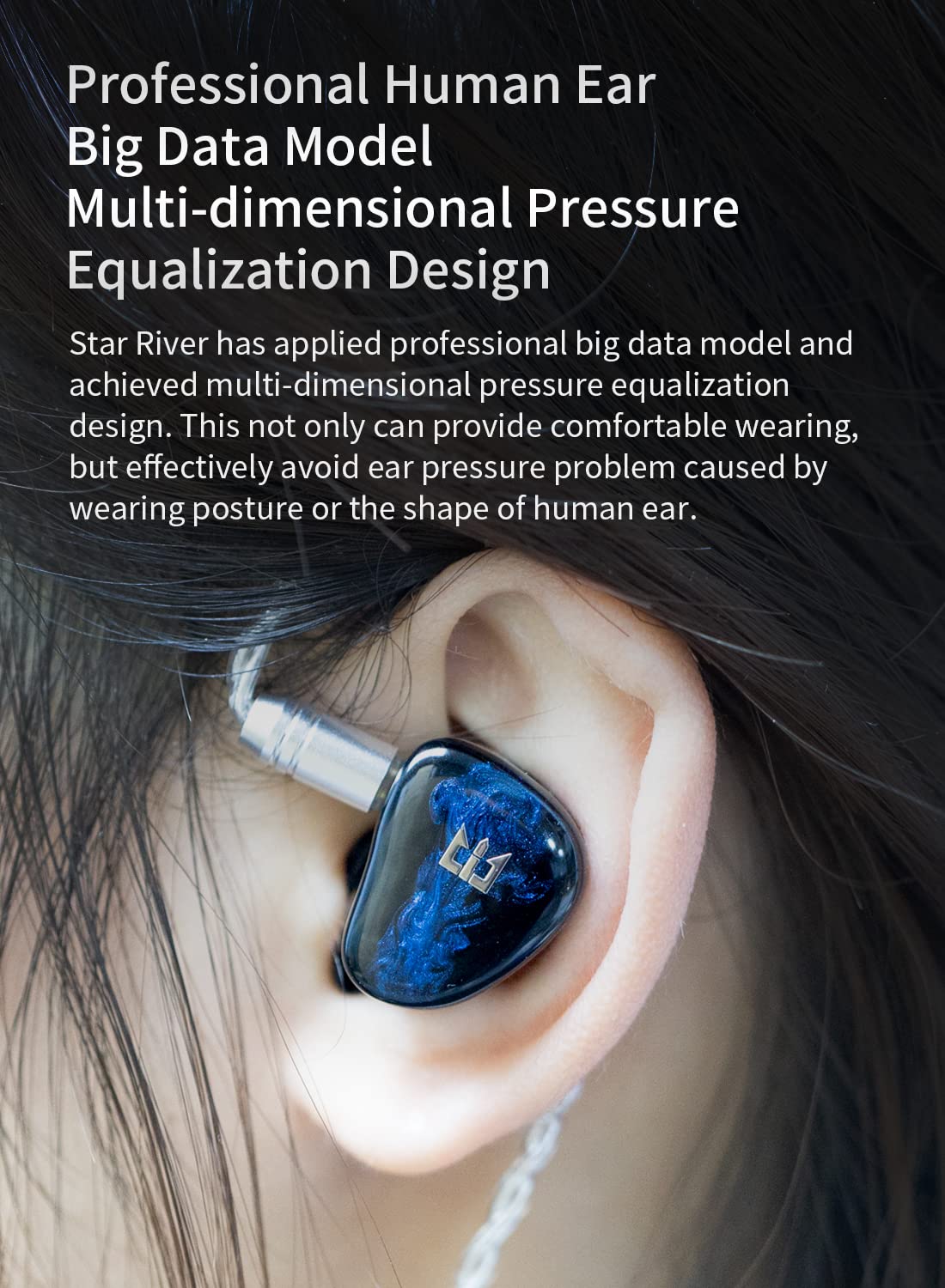 keephifi TRI Starriver in Ear Monitor Earbuds,Wired Earbuds Beryllium Dynamic Earphones+ Metal Titanium Diaphragm, Comfortable Wearing Ear Pressure Relief (Blue,3.5mm)