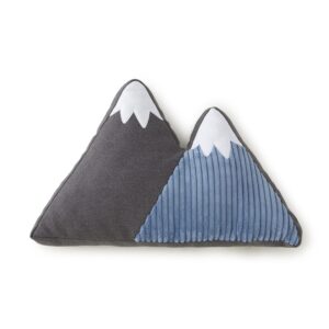 levtex baby - trail mix decoaritve pillow - mountains - grey, blue and white - nursery accessories - size: 12 x 20in.