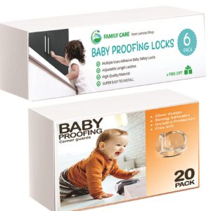 family care corner protector baby 20 pack +7 pack baby cabinet locks + 4 pack corner protector baby