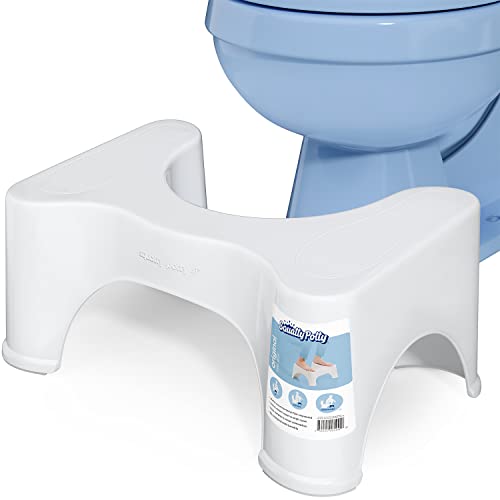 Squatty Potty The Original Bathroom Toilet Stool Height, White, 9 Inch (Pack of 2)