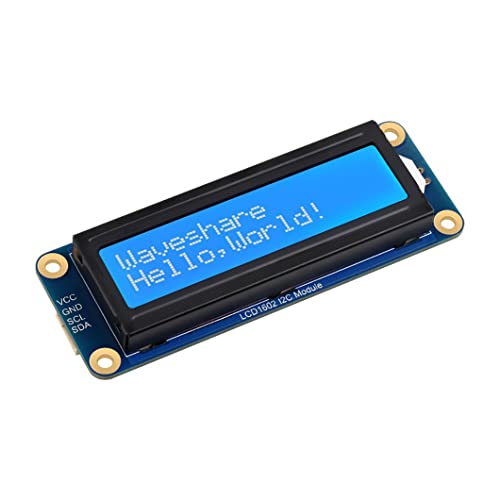 LCD1602 Display Module for Raspberry Pi 4B+ 4B 3B+ 3B 2B+ Zero W WH Pico Jetson Nano ESP32 Ardui...I2C Display Module 3.3V/5V 16x2 Characters White Color Blue Background