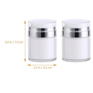 Monzam 2 PCS 50ml Airless Pump Bottle, Airless Pump Jar, Moisturiser Pump Dispenser, Airless Pump Jars, Drunk Elephant Container, Suitable for Filling Travel Foundation, Cream, Lotion, Moisturizer