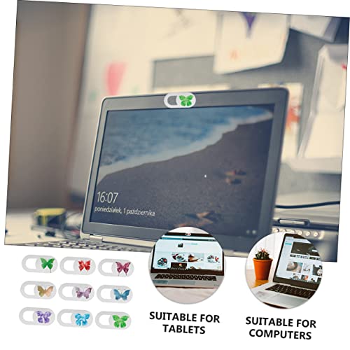 SOLUSTRE Computer Camera Computer Camera Computer Camera 9pcs Slide Webcam Phone Butterflies Adhesive Web Cover Ornament Laptop with Pattern Blocker Camera Computers Laptops Pc Camera Pc Camera