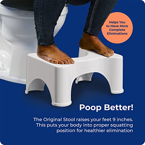 Squatty Potty The Original Bathroom Toilet Stool Height, White, 9 Inch (Pack of 2)