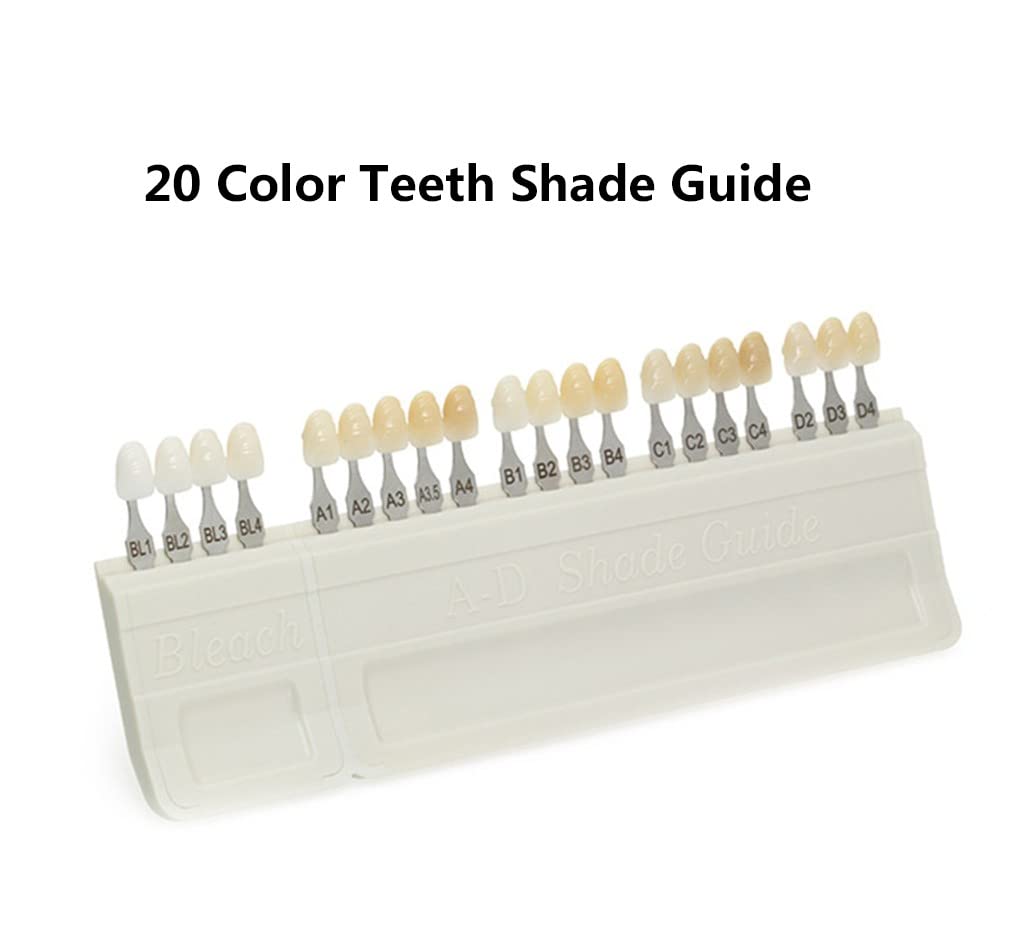 20 Color Dental Teeth Shade Guide Porcelain Material Board Denture Teeth Bleach Whitening