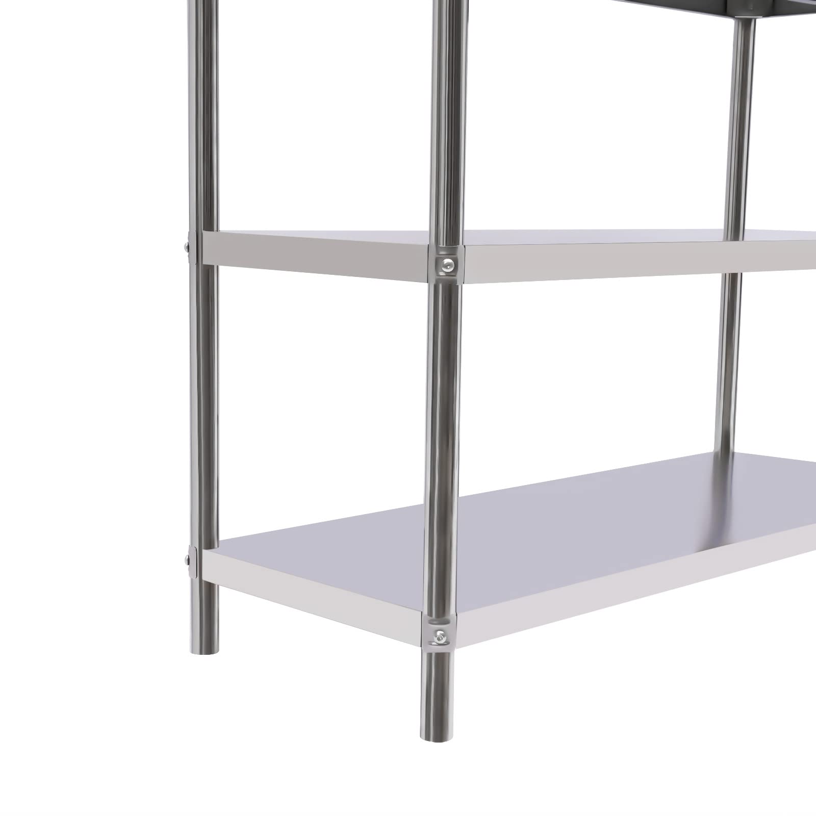 5 Tiers Heavy Duty Stainless Steel Shelving Unit, Stainless Steel Rack Shelving Garage or Bakers Rack Kitchen Shelving Chrome Shelves for Garage Kitchen Living Room, 47"x18.5"x71"