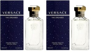 versace the dreamer for men 3.4 oz eau de toilette spray (pack of 2)