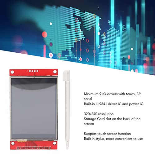 ASHATA 2.8in TFT LCD Display Module, LCD Module 320x240 Resolution, with Stylus 240x320 TFT Module 9 IO Touch Screen Monitor Module for Development Board