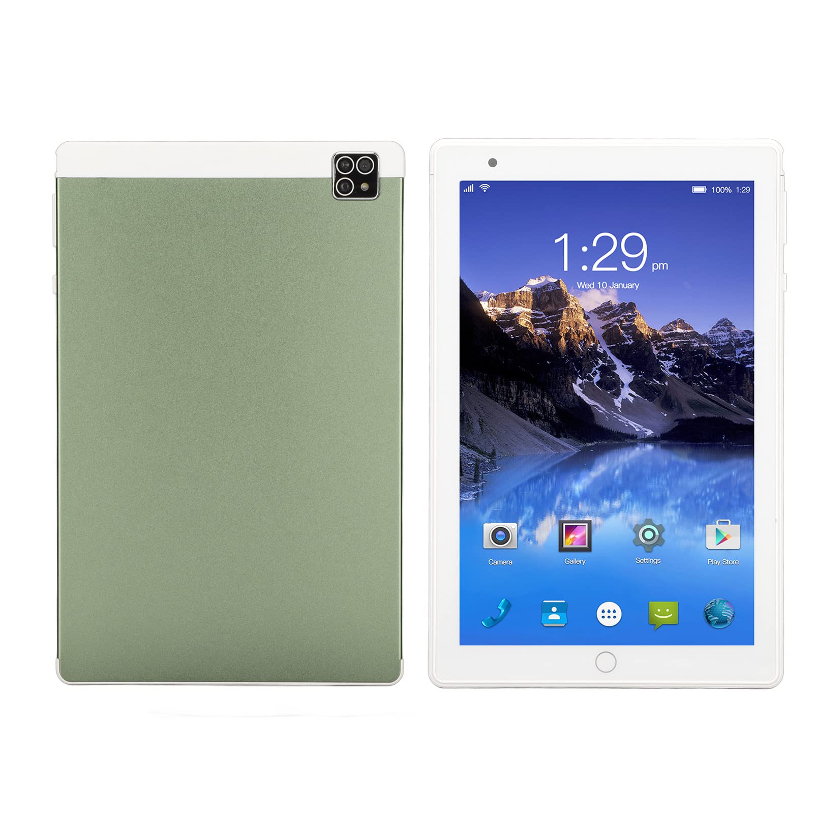 Heayzoki 8 Inch Tablet, Octa Core Processor, 4GB RAM 64GB ROM Maximum Support 128G TF Card 1920x1200 IPS Calling Tablet for Android 10.0 100‑240V Green