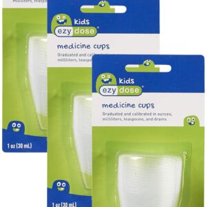 EZY DOSE Kids Medicine Cups for Liquid, Graduated Dispenser for Baby and Toddler, Reusable, 1 Oz Capacity, 10 Count, Made in the USA (Pack of 3)