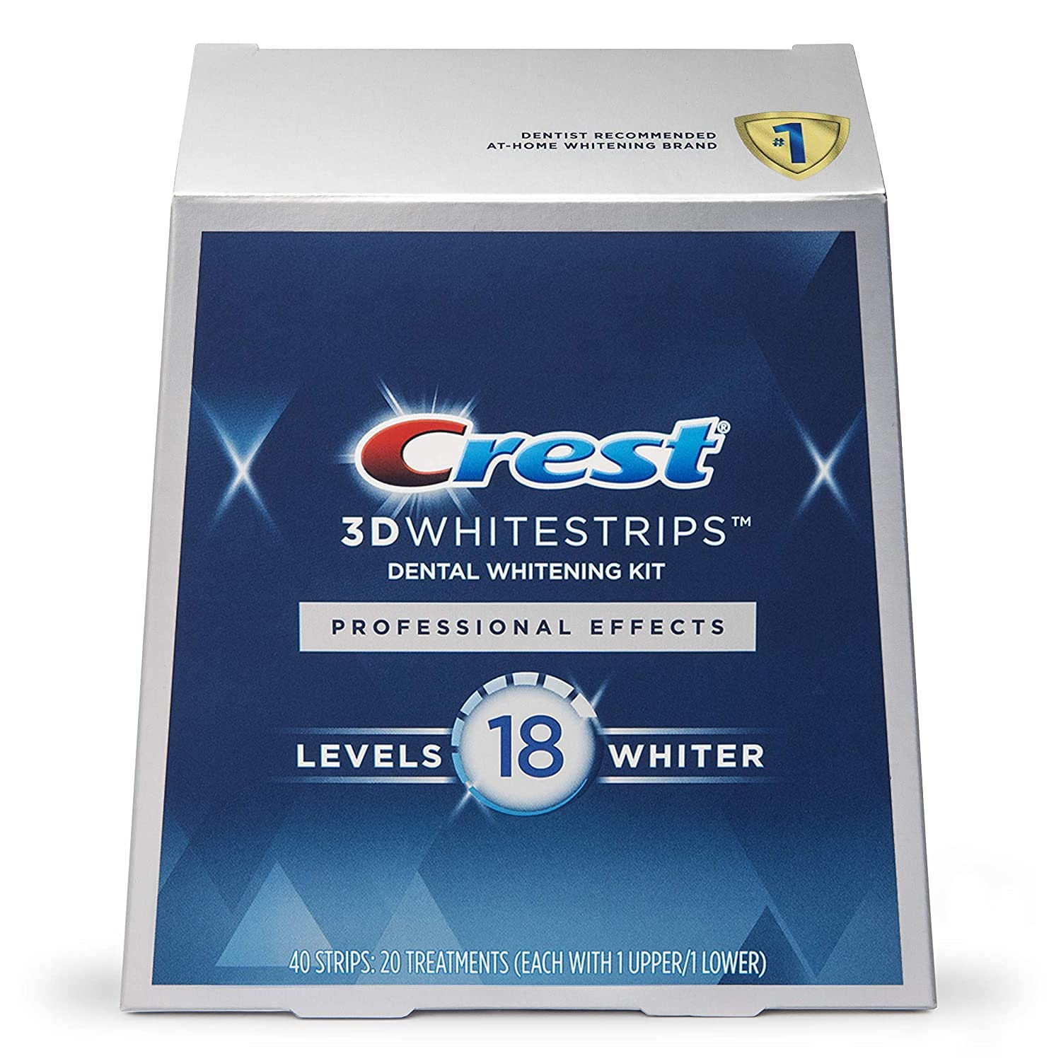 Crest 3D White Professional Effects Whitestrips Teeth Whitening Strips Kit (Pack of 4)