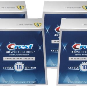 Crest 3D White Professional Effects Whitestrips Teeth Whitening Strips Kit (Pack of 4)