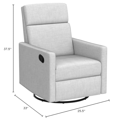 Modern Upholstered Plush Seating Glider Swivel,Upholstered Rocker Nursery Chair Plush Seating Glider Swivel Recliner Chair, Recliner,Modern Nursery Recliner,Conscious Glider (Gray)