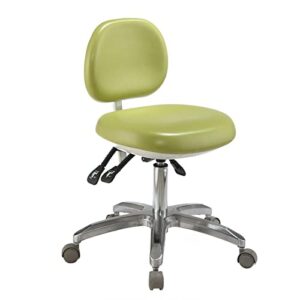 hydtgz adjustable dental doctor's chair dentist stools pu leather with backrest seat dentist chair for clinic, dental, shop, lab chair,green