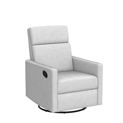 Modern Upholstered Plush Seating Glider Swivel,Upholstered Rocker Nursery Chair Plush Seating Glider Swivel Recliner Chair, Recliner,Modern Nursery Recliner,Conscious Glider (Gray)