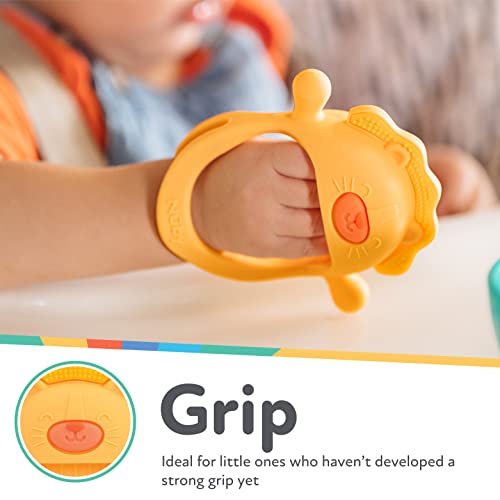 Nuby Silicone Wrist Teething Mitten - Teether Ring - 3+ Months - Lion