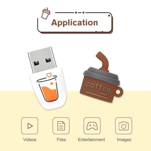 LEIZHAN Cute Coffee USB Flash Drive Computer Memory Stick USB Pendrive for Teachers, Students, Family and Friends (32GB, Brown Coffee)