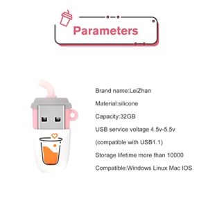 LEIZHAN Cute Coffee USB Flash Drive Computer Memory Stick USB Pendrive for Teachers, Students, Family and Friends (32GB, Pink Coffee)