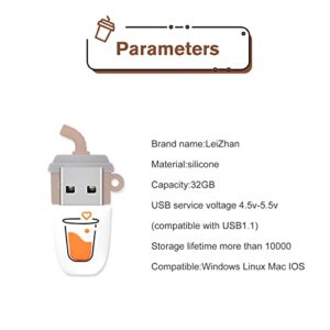 LEIZHAN Cute Coffee USB Flash Drive Computer Memory Stick USB Pendrive for Teachers, Students, Family and Friends (32GB, Brown Coffee)