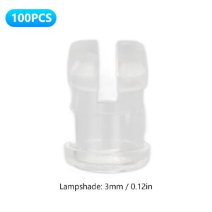 Led Lamp Socket , 3Mm 100Pcs Led Holder Flat heads Led Light Emitting Diode Shade Transparent hat cover Electronic Component 3Mm For Bezel Mount Panel Display