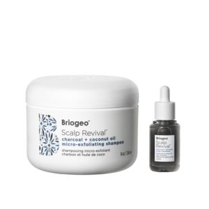 briogeo scalp revival micro-exfoliating shampoo and charcoal + tea tree scalp treatment, vegan, phalate & paraben-free