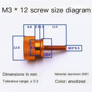 GUSTYT Screw M3x12mm Computer DIY Modified Ultra-Lightweight Aviation Aluminum Alloy Chassis Side Panel Hand Screw Screw (Color : Royal Blue)