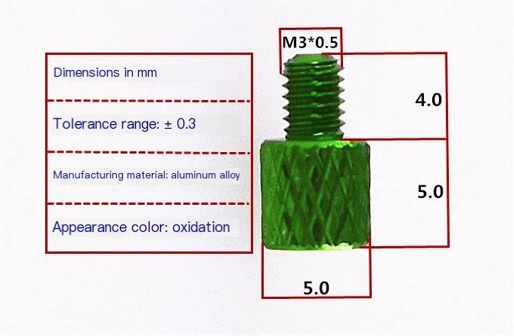 GUSTYT Screw M3*4mm Aluminum Alloy Hand-Twist Free Solid State Drive 2.5 inch Hard Drive sata3 ssd Hard Drive Bracket Fixing Screws (Color : Emerald)