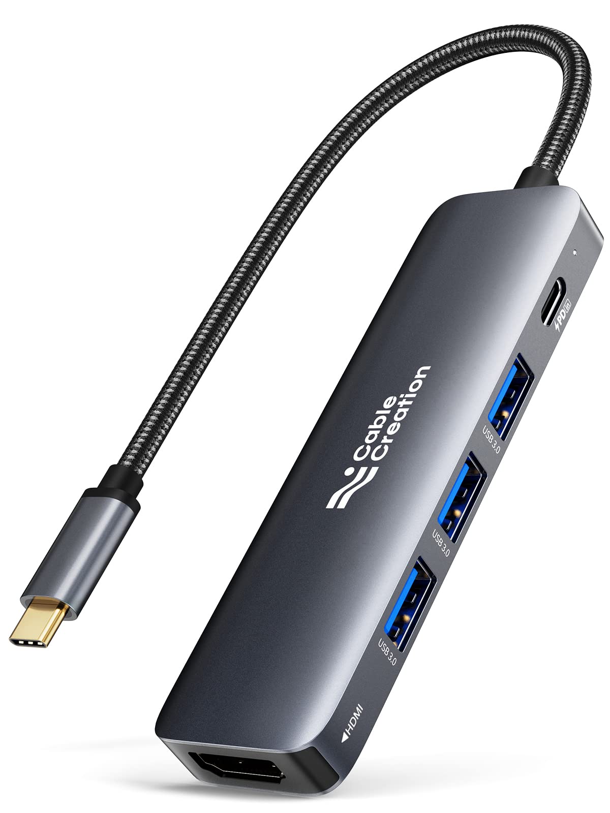 CableCreation USB C to USB A Cable Bundle with 5-in-1 USB C Hub with HDMI, USB 3.0, Power delivery