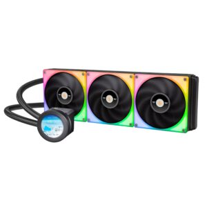 thermaltake toughliquid ultra 420 rgb cpu liquid cooler, amd(am5/am4) intel(lga 1700/1200), 2.1 inch rotational lcd display 2000rpm radiator fan, tt rgb plus 2.0. software, cl-w370-pl14sw-a,black