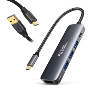 cablecreation usb c to usb a cable bundle with 5-in-1 usb c hub with hdmi, usb 3.0, power delivery