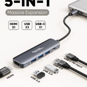 CableCreation USB C to USB A Cable Bundle with 5-in-1 USB C Hub with HDMI, USB 3.0, Power delivery