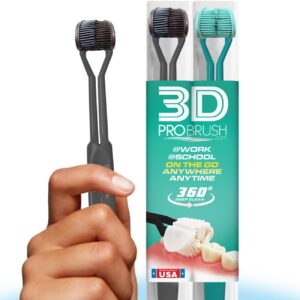 3d pro brush | 3-sided toothbrush | 3x clean two-pack | 360 gum massage triple deep clean ultra soft replacement heads tongue scraper sustainable sensory gift oral health care travel three made in usa