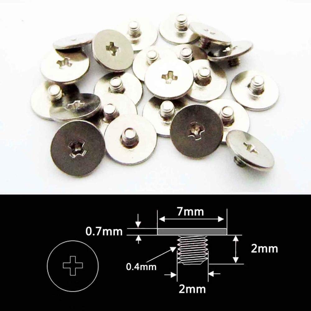 KIRANDY 25pcs Thin Wafer Flat Round Head Screw Bolt M2*2mm Head Dia 7mm for Laptop Notebook Optical Drive Mount Computer G