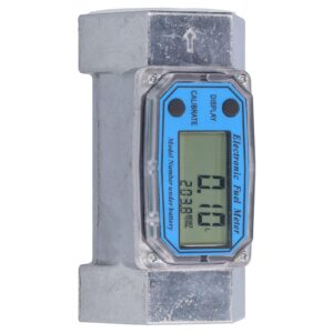 Turbine Flow Meter, 2in Digital LCD Display Flowmeter, 2.3V‑3.3V LLW‑50 Electronic Digital Flow Meter for Diesel Fuel Liquid Water Gas Oil