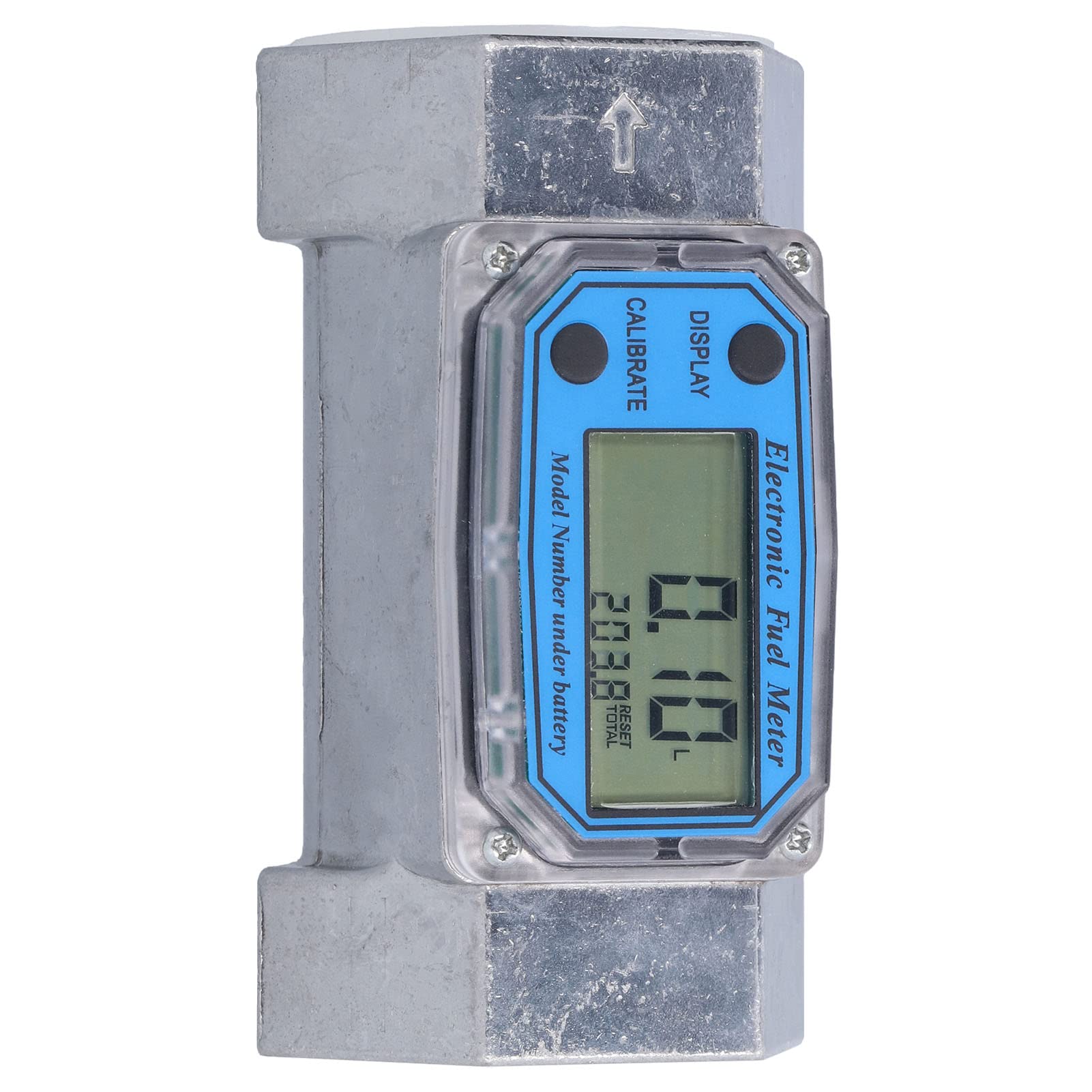 Turbine Flow Meter, 2in Digital LCD Display Flowmeter, 2.3V‑3.3V LLW‑50 Electronic Digital Flow Meter for Diesel Fuel Liquid Water Gas Oil