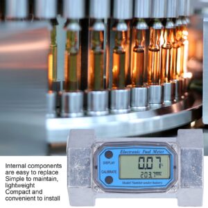 Turbine Flow Meter, 2in Digital LCD Display Flowmeter, 2.3V‑3.3V LLW‑50 Electronic Digital Flow Meter for Diesel Fuel Liquid Water Gas Oil