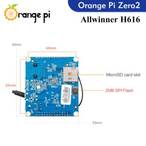 Orange Pi Zero 2 1GB DDR3 Allwinner H616 Quad Core 64 Bit with 2MB SPI Flash, Support WiFi and BT5.0,Gigabit Ethernet, Open Source Single Board Computer Run Android(Zero2+Heat Sink+Expansion Board)