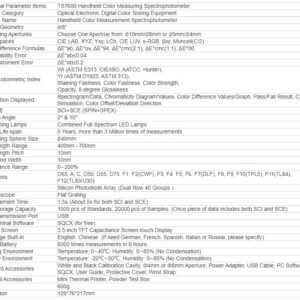 Handheld Spectrophotometer TS7600 Paint Color Matching Machine Spectrometer with Formula Software