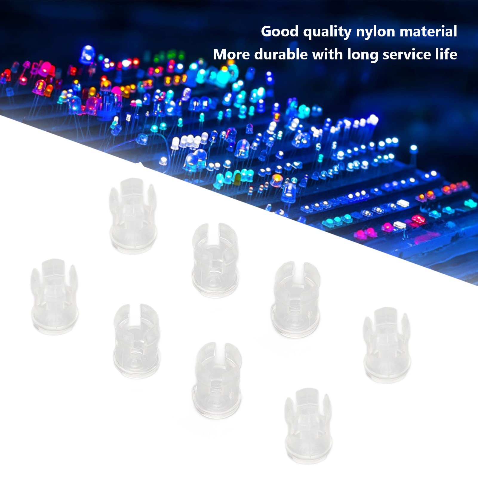 Led Lamp Socket , 3Mm 100Pcs Led Holder Flat heads Led Light Emitting Diode Shade Transparent hat cover Electronic Component 3Mm For Bezel Mount Panel Display