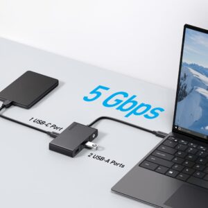 Anker USB C Hub, 332 USB-C Hub (5-in-1, 4K HDMI) with 100W Power Delivery, 4K@30Hz HDMI Display, 5Gbps USB-C and USB-A Data Ports & 333 USB C to USB C Cable (6ft 100W, 2-Pack)